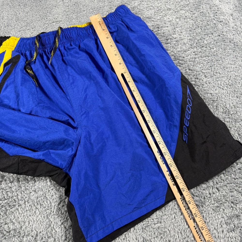 Vintage Speedo Swim Trunks Mens XL Mesh Lined Color Block Blue Back - Picture 7 of 7